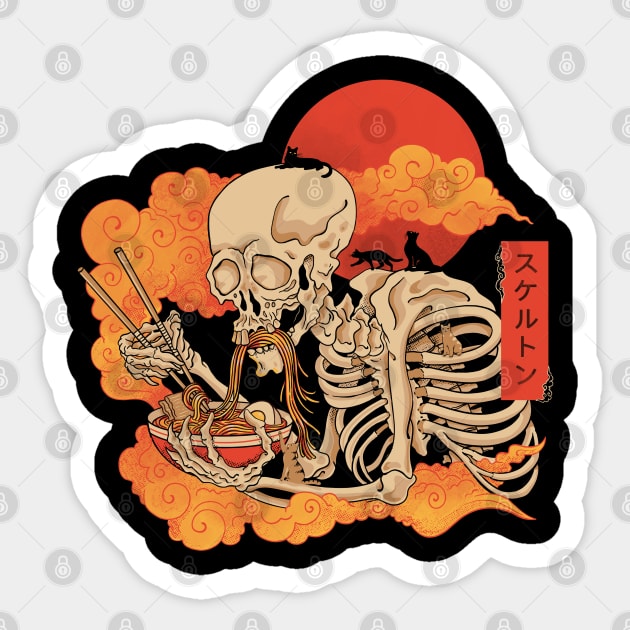 Shinigami Ramen and Cats Sticker by ppmid